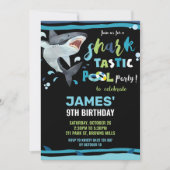 Invitation Piscine de requin Anniversaire fête de requin (Devant)