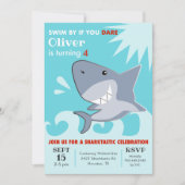 Invitation Piscine de requin fête d'anniversaire Sharktastic (Devant)