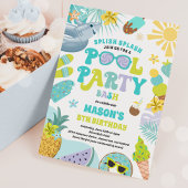 Invitation Piscine de requin fête Piscine d'été fête d'annive