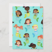 Invitation Piscine de sirènes Enfants d'anniversaire (Dos)