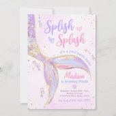 Invitation Piscine de sirènes sous la mer 4 Anniversaire Fête (Devant)