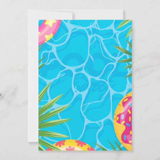 Invitation Piscine de squash Fête Eté Nage Eau Anniversaire (Dos)