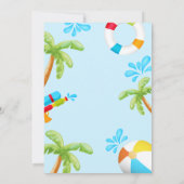 Invitation Piscine de toboggan fête anniversaire garçon Invit (Dos)