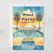 Invitation Piscine d'eau fête d'été (Devant)