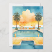 Invitation Piscine d'eau fête d'été (Dos)