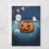 Invitation Piscine d'été d'Halloween Anniversaire (Dos)