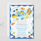 Invitation Piscine d'été Fête d'anniversaire (Devant)