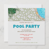 Invitation Piscine d'été Jardin Piscine Anniversaire (Dos)