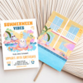 Invitation Piscine d'Halloween d'été Anniversaire