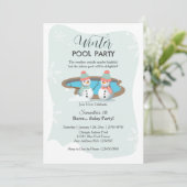 Invitation Piscine d'hiver fête d'anniversaire (Debout devant)