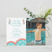 Invitation Piscine d'hiver Fête photo (Debout devant)