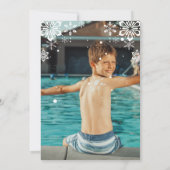 Invitation Piscine d'hiver verte photo de fête d'anniversaire (Dos)