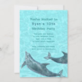 Invitation Piscine Dolphins Piscine ou Plage Anniversaire (Devant)