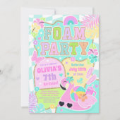 Invitation Piscine en mousse de Preppy Anniversaire (Devant)