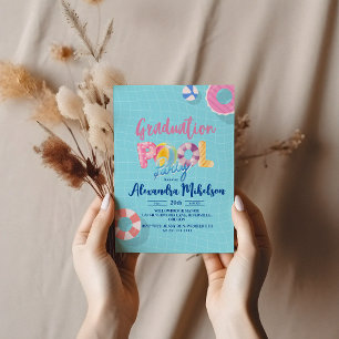 Invitation Piscine et BBQ Graduation Party