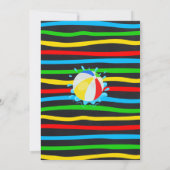 Invitation Piscine été Anniversaire Bash Primaire Coloris (Dos)