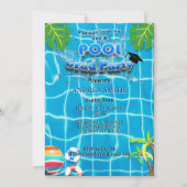 Invitation Piscine Été Moderne Amusement Fête de Remise de Di (Devant)