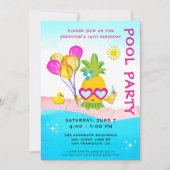 Invitation Piscine Fête Anniversaire (Devant)