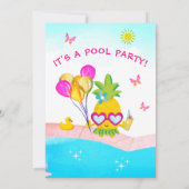 Invitation Piscine Fête Anniversaire (Dos)