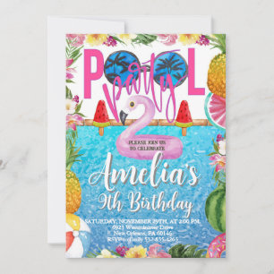Invitation Piscine Fête Anniversaire, Fête de la Piscine, Tou