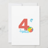 Invitation Piscine Fête Anniversaire Garçon fille (Dos)