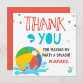 Invitation Piscine Fête Anniversaire Garçon fille (Devant / Derrière)