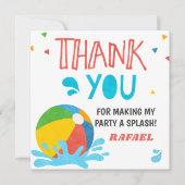 Invitation Piscine Fête Anniversaire Garçon fille (Devant)