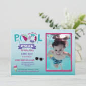 Invitation Piscine Fête Anniversaire Plage Flotte Été Lolly P (Debout devant)