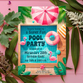 Invitation Piscine Fête Anniversaire Splash