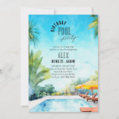 Invitation Piscine Fête aquarelle N'importe quel âge Adulte A (Devant)