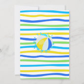 Invitation Piscine fête d'anniversaire bleu vert jaune (Dos)