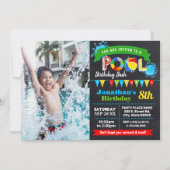 Invitation Piscine fête d'anniversaire été panier photo (Devant)