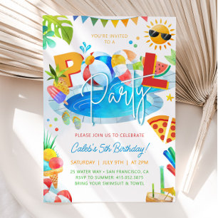 Invitation PISCINE Fête de la piscine Anniversaire