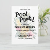 Invitation Piscine Fête moderne été Anniversaire (Debout devant)