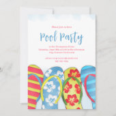 Invitation Piscine fêtes été Tropical plage de mignonne (Devant)