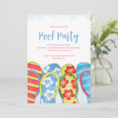 Invitation Piscine fêtes été Tropical plage de mignonne (Debout devant)