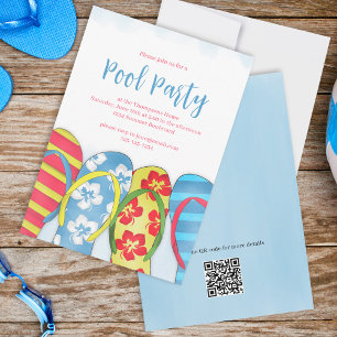 Invitation Piscine fêtes été Tropical plage de mignonne