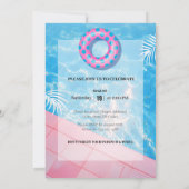 Invitation Piscine flottante rose (Dos)