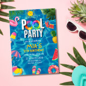 Invitation Piscine Party Anniversaire Invitation, Fête de bai
