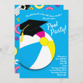 Invitation Piscine Party Beach Ball (Devant / Derrière)