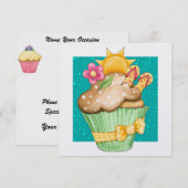 Invitation Piscine Party Cupcake ! - SRF (Devant / Derrière)