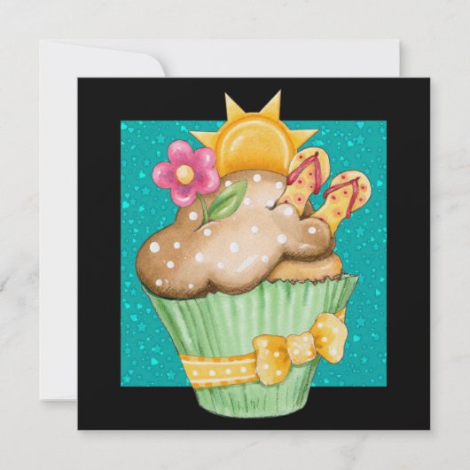 Invitation Piscine Party Cupcake ! - SRF (Devant)