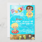 Invitation Piscine Party Enfants baignade Anniversaire (Devant)