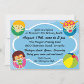 Invitation Piscine Photo customisée Piscine Fête Naissance (Dos)