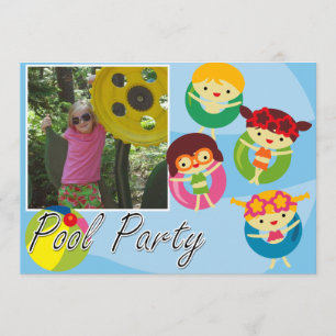 Invitation Piscine Photo customisée Piscine Fête Naissance