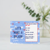 Invitation Piscine pour été, vacances ou anniversaire (Debout devant)