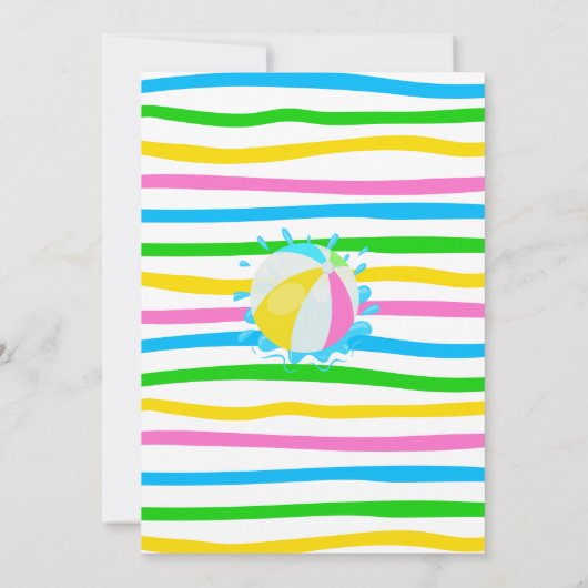 Invitation Piscine rose Anniversaire (Dos)