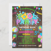 Invitation Piscine rose Anniversaire Fête du caoutchouc Canar (Devant)