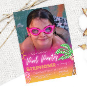 Invitation Piscine rose avec minimaliste photo