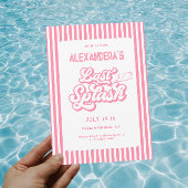 Invitation Piscine rose Dernier Bachelorette